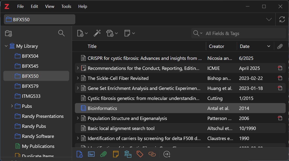 Zotero desktop app